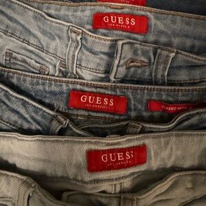 GUESS Light Blue Denim Jeans with Red Logo Tabs lot of 4